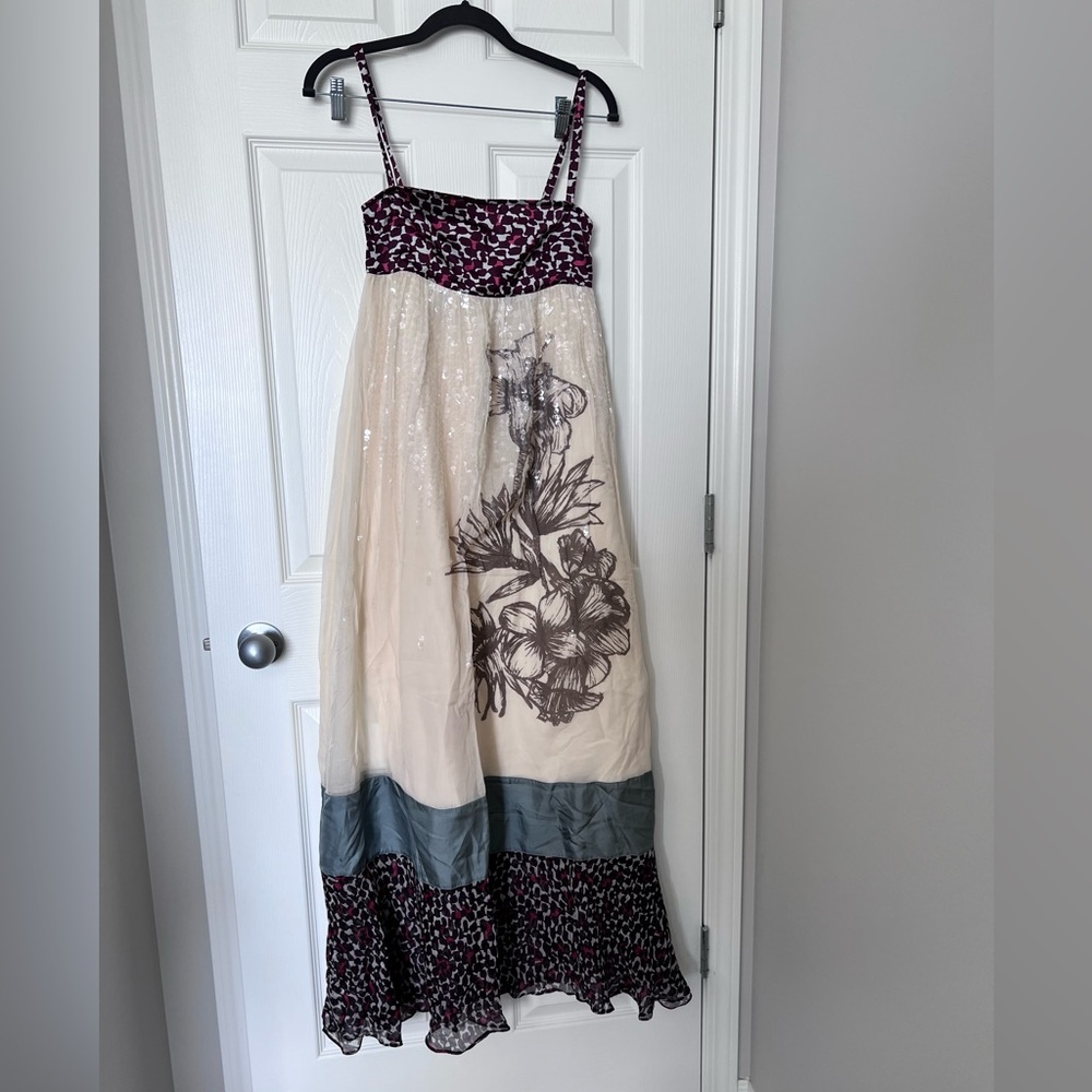 Pinko Floral Print Dress with Leopard Accents